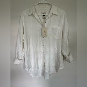 NWT - Linen shorts & linen button down matching set